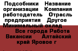 Подсобники › Название организации ­ Компания-работодатель › Отрасль предприятия ­ Другое › Минимальный оклад ­ 15 000 - Все города Работа » Вакансии   . Алтайский край,Яровое г.